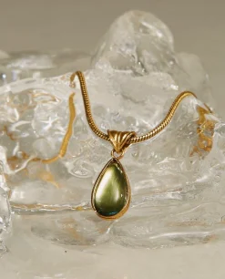 Collier Goutte d'Eau En Bleu Marine