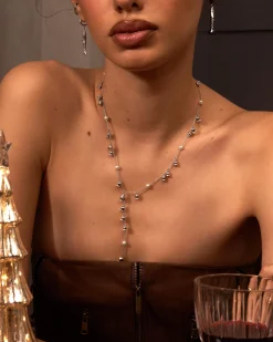 Collier Lariat En Perles de Muguet