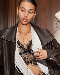 Collier Long Station En Cascade de Perles