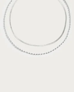 Ensemble Collier Chaîne En Argent