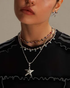 Ensemble Collier et Boucles D'oreilles étoile De mer en argent
