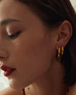 Ensemble de Boucles d'Oreilles Créoles Sans Fin Dorées