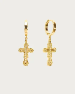 Everette Boucles d'Oreilles Croix En Or