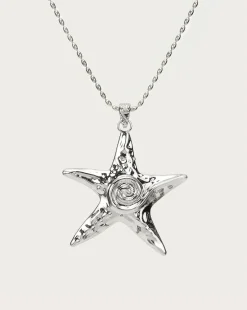 Grand Collier Étoile de Mer En Argent