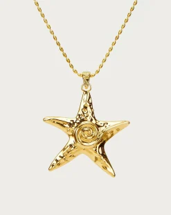 Grand Collier Étoile de Mer En Argent