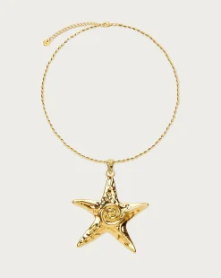 Grand Collier Étoile de Mer En Argent
