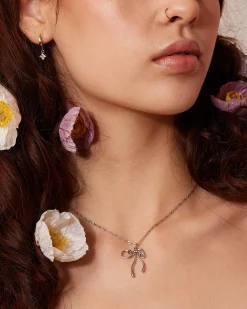 Mini Boucles d'Oreilles Créoles Clover En Argent