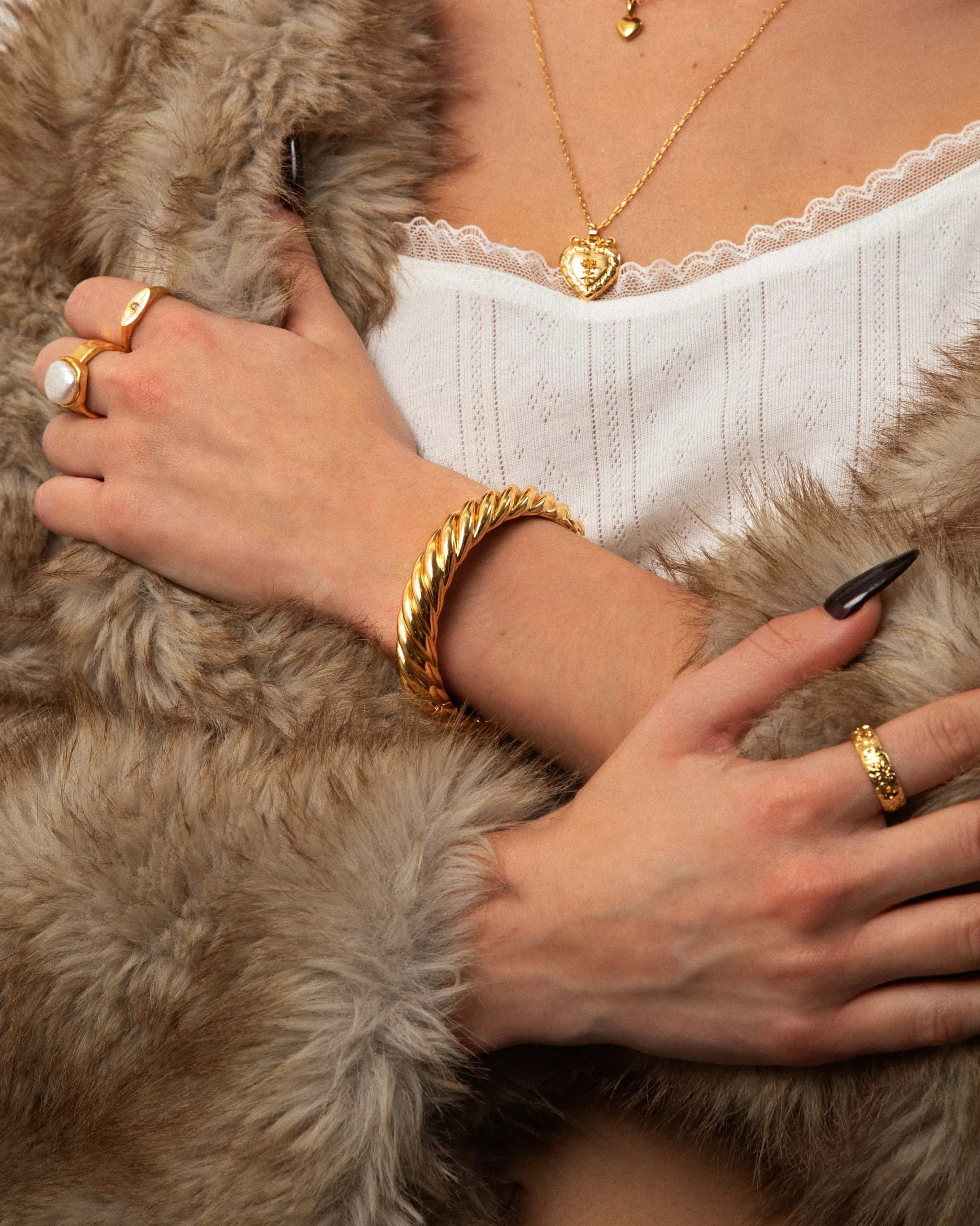 Or Bracelet Tressé Chunky